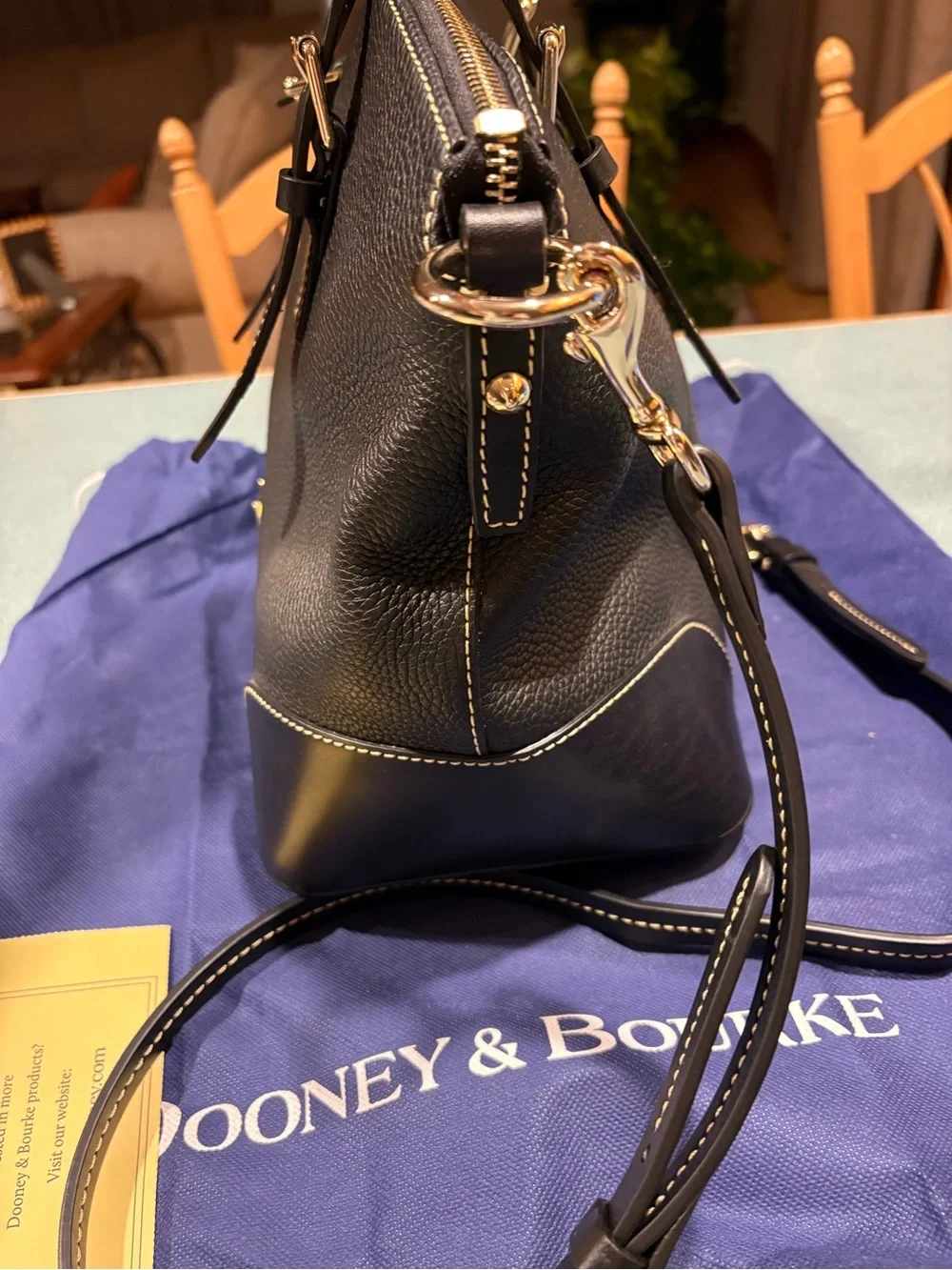 Dooney & Bourke Black Pebbled Leather Satchel new without tags.